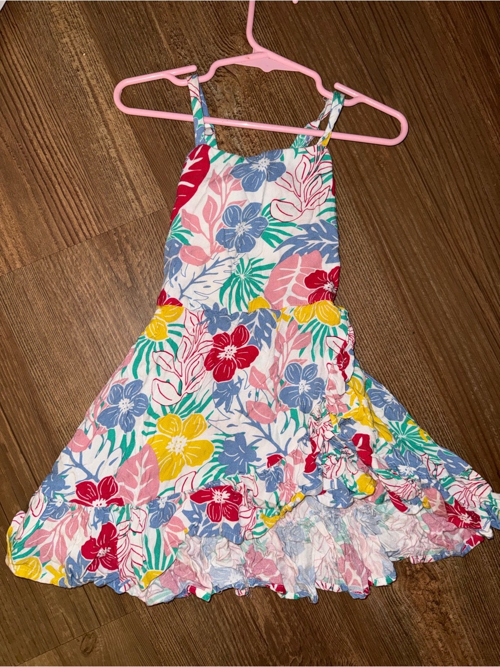 BCBGirls Floral Sundress in White with Red, Yellow, Blue, Pink & Green